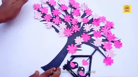 Diy Wall Hanging Craft Ideas | Tree Wall Decor Ideas | Love Birds Wall Hanging | Paper Crafts