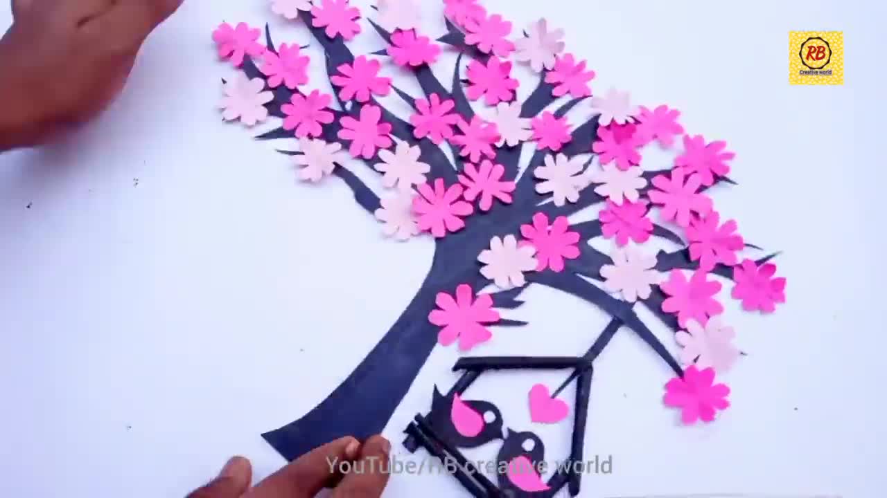 Diy Wall Hanging Craft Ideas | Tree Wall Decor Ideas | Love Birds Wall Hanging | Paper Crafts