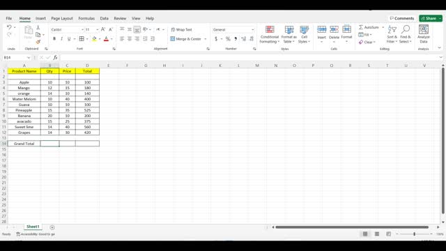 how to use sum formula in excel