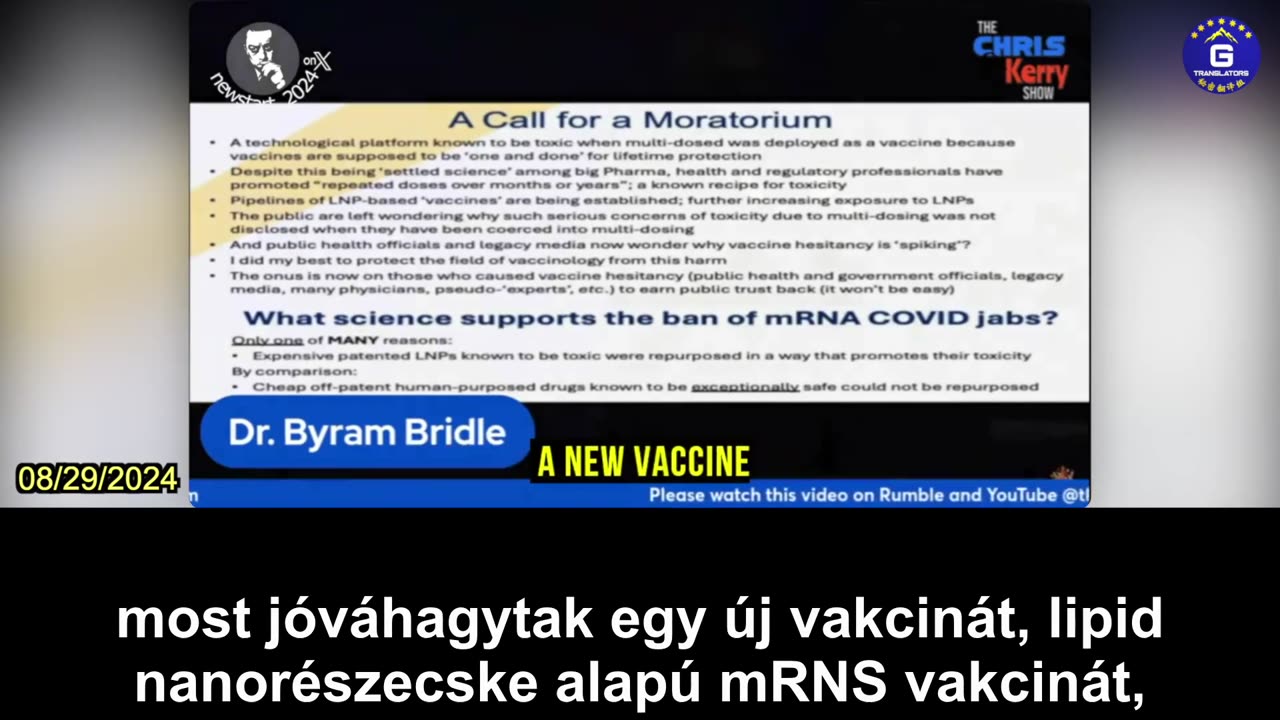 【HU】Dr. Byram Bridle az mRNS COVID vakcinák betiltásának tudományos alapjairól beszél