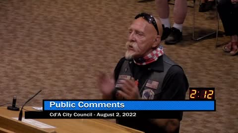 Mike - Public Comment 8/2/22 CDA City Council Meeting