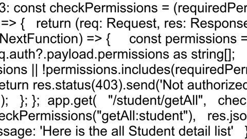 Auth0 Insufficient Scope Error in Expressjs using 39expressoauth2jwtbearer39 Package