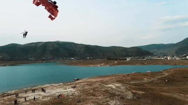 Parasailing at Khanpur Dam, Pakistan