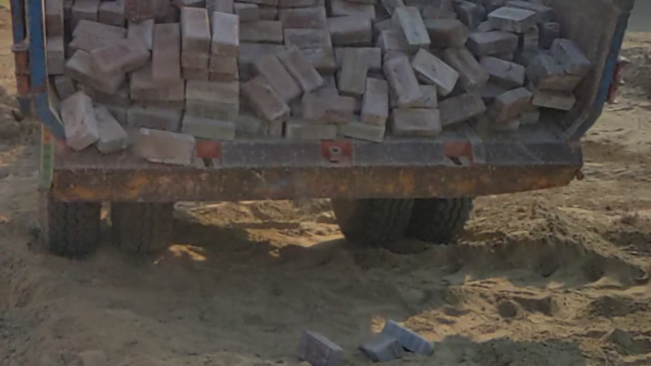 bricks unloading