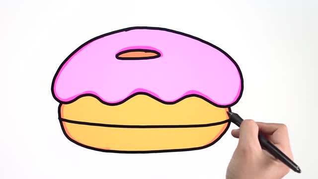 Drawing and Coloring for Kids - How to Draw Donut 01