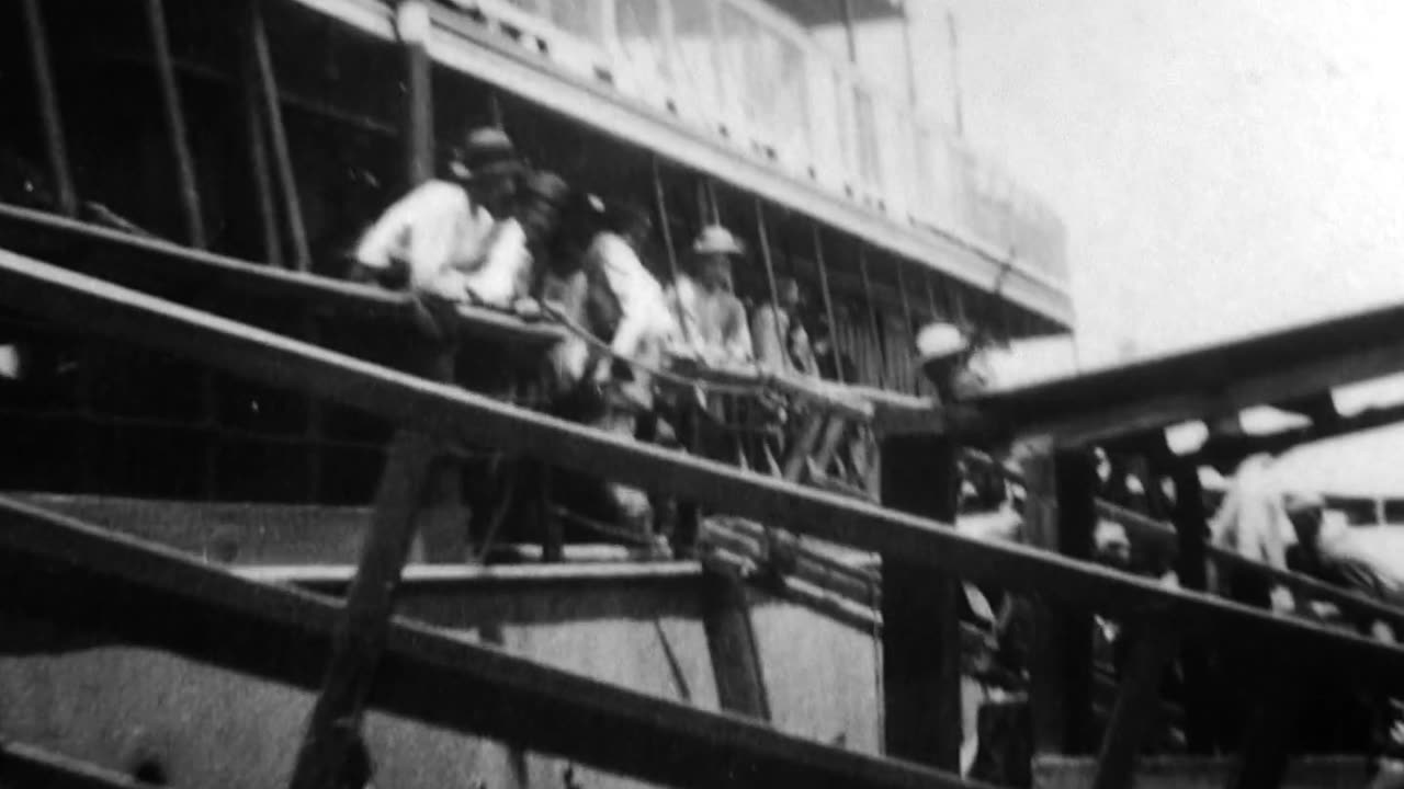 Cuban Volunteers Embarking (1898 Original Black & White Film)