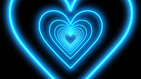 1008. Heart Tunnel Background💙Sky Blue Neon Heart Background Heart Heart