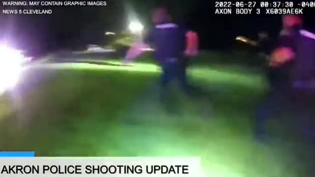 Bodycam footage of the shooting of Jayland Walker in Akron, Ohio.