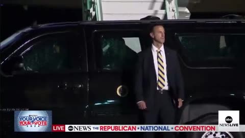 Biden needed help tonight getting into an SUV.