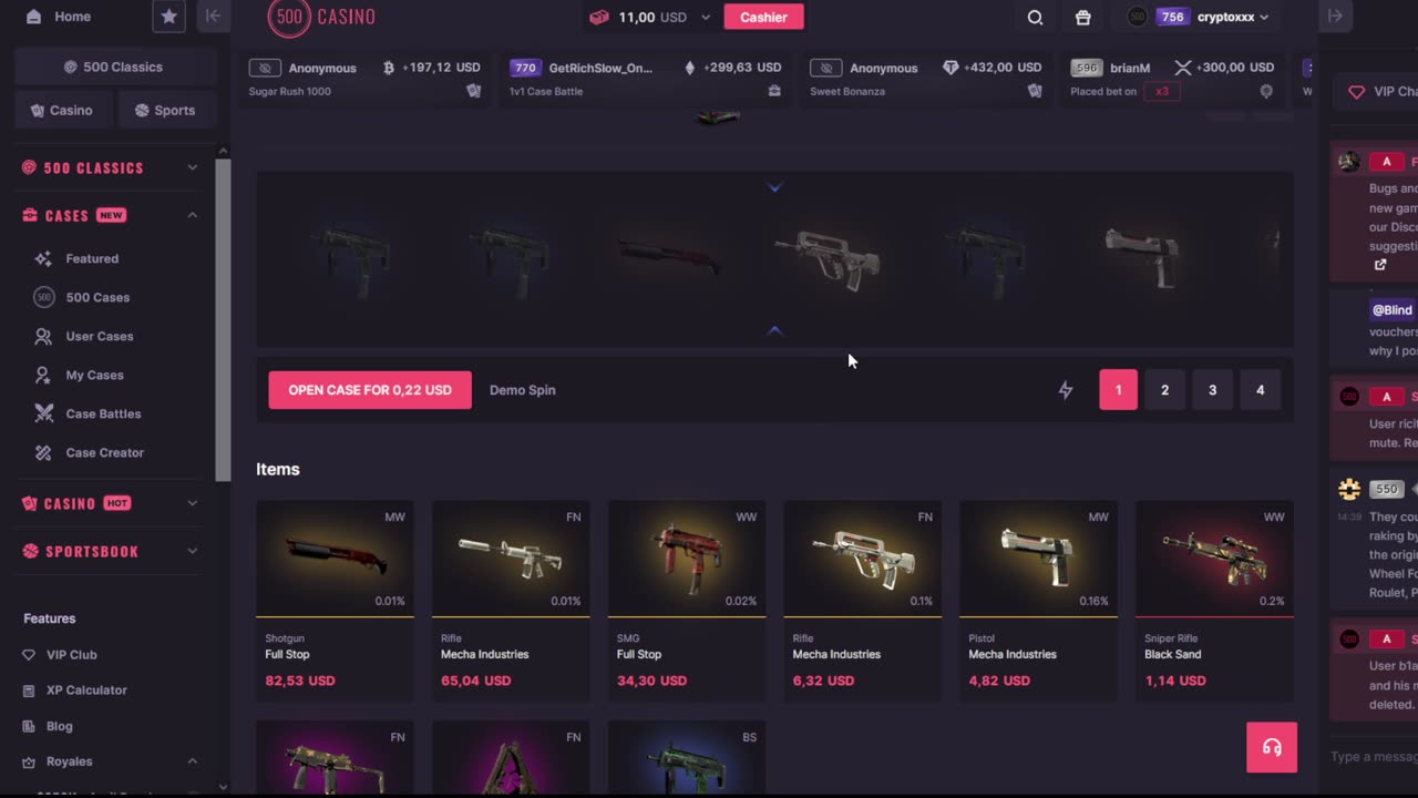 500 Casino - Open Cases | $50k Cases Royale | $11 Free Voucher ($25,000 Voucher Drop 🔥)