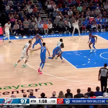 NBA - Anthony Edwards rises up with two hands for safety!