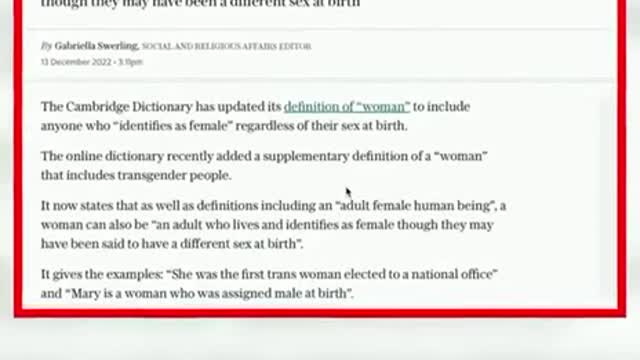 The Cambridge dictionary changed the definition of a woman
