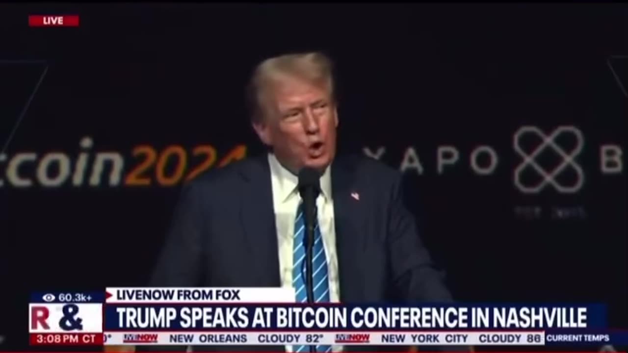 Donald Trump says #Bitcoin will one day probably surpass the market cap of Gold