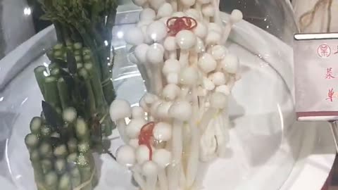 Beautiful enoki mushrooms
