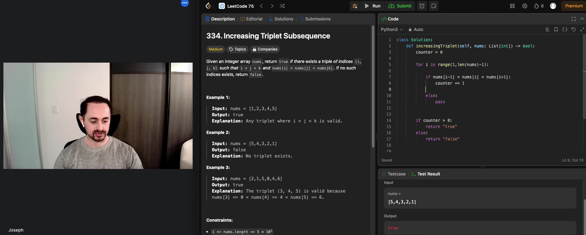 Python Increasing Triplet Subsequence