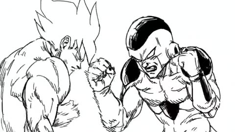 gokuu vs friza fan animation