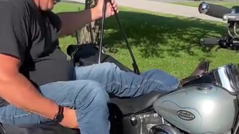 Getting onto a Harley Davidson when you're paralyzed