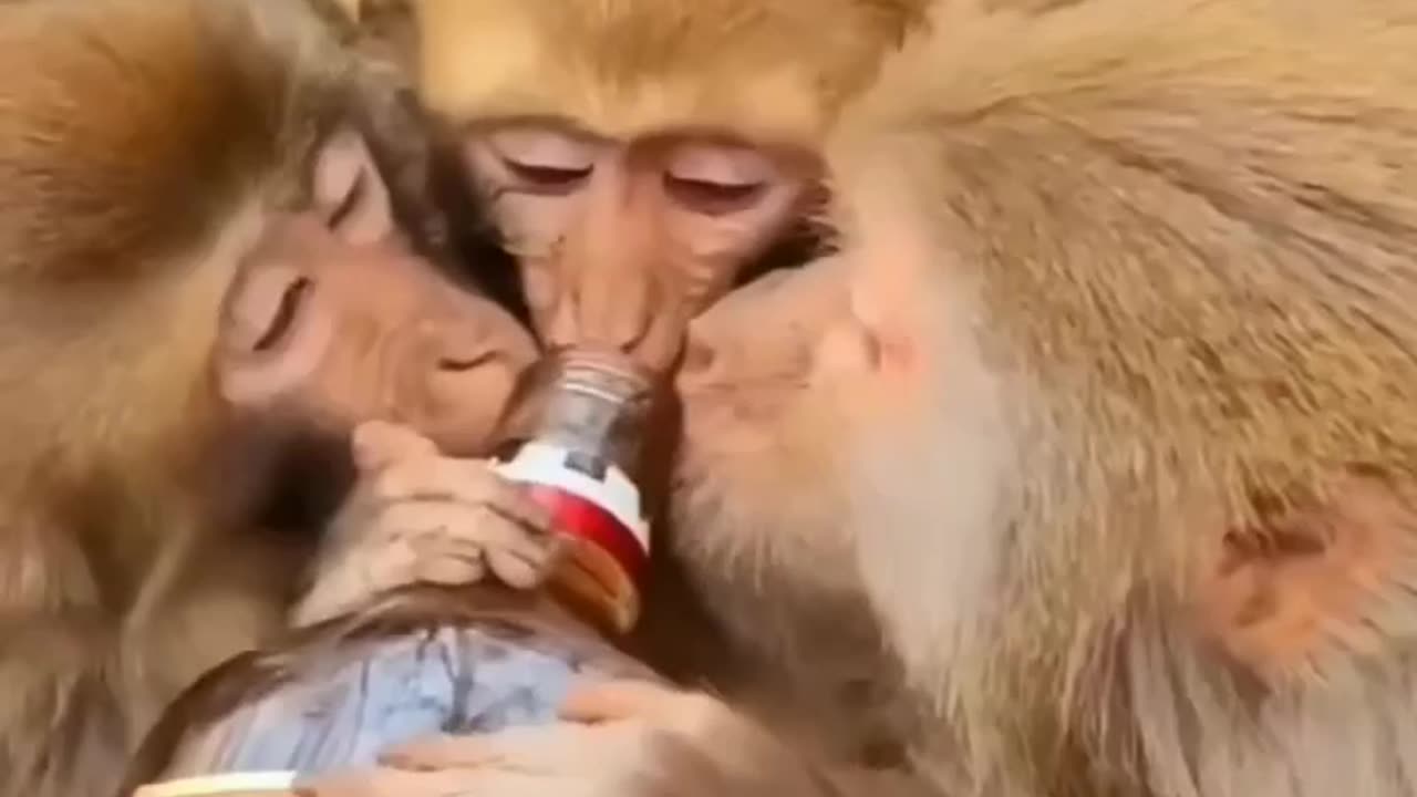 Bad monkey's reaction to drinking alcohol🤣