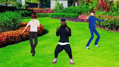 GROUP DANCING IN GARDEN FULL ENJOY