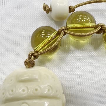 Handmade Hand Braided Unique 5”~9” Adjustable Bracelet with Citrine, Buddha Head