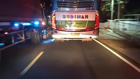 Po Budiman fast bus in South line in central Java indonesia