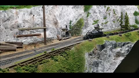 The Hill Camp Turn on the HO scale Arcadia & Betsey River Ry.