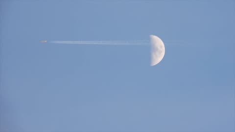 An airplane tried to land on the moon but missed 2 times.