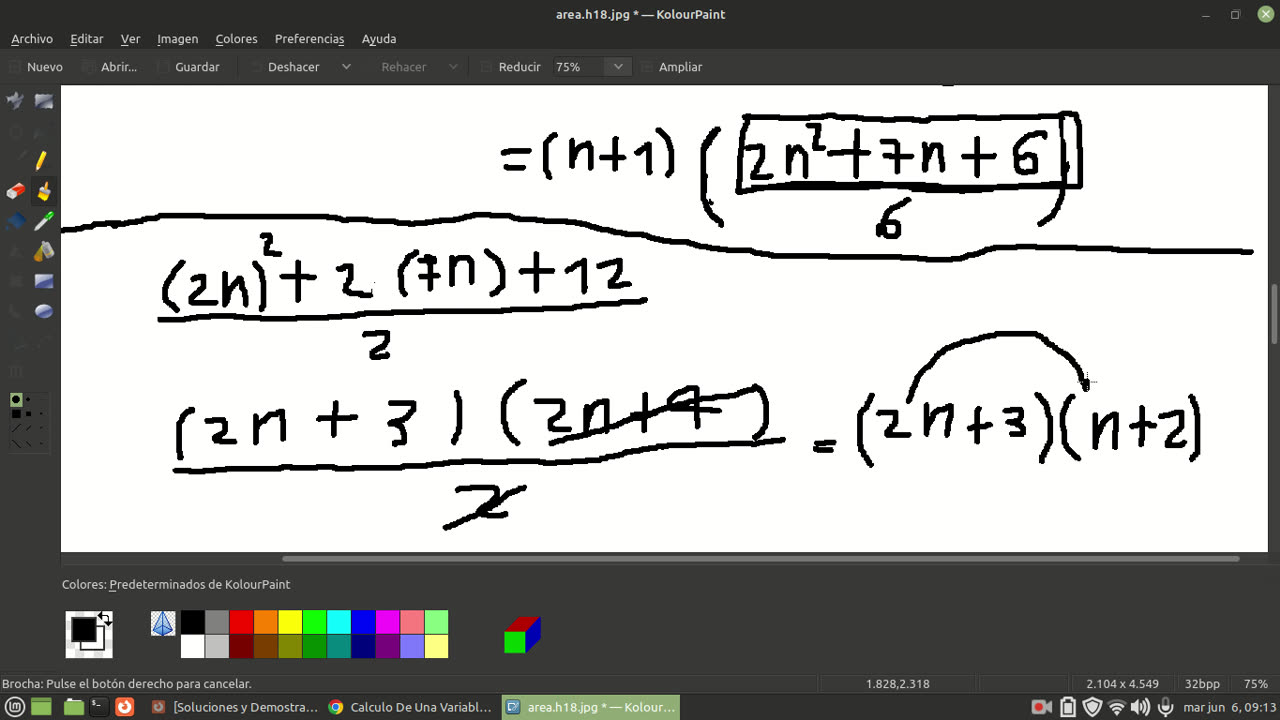 Demostración que el área baja la curva de y = x², en el intervalo [0,1], es igual a 1/3