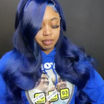 Navy Blue 13X4 13X6 Lace Frontal Body Wave Human Hair Wigs Ready Go 6X4 Transparent