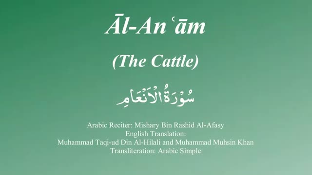 006 Surah Al Anam with Tajweed by Mishary Al Afasy