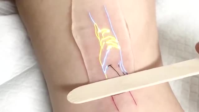 Neon animation effect on tattoo