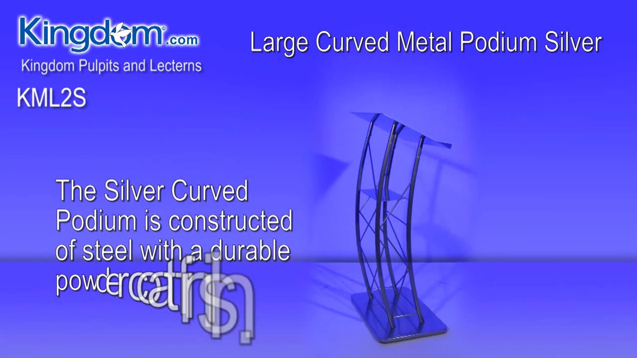 Large Curved Metal Podiums, Lecterns, Pulpits 3 Styles KML2S - KML2W - KMLSTL