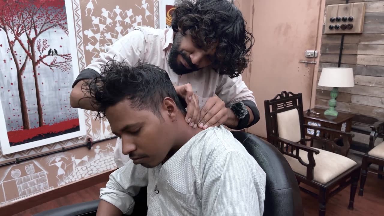 Baba Sen Junior and Vikram Cosmic Head Massage for Relaxation _ Indian Massage