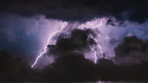 Relaxing thunderstorm with rainy weather