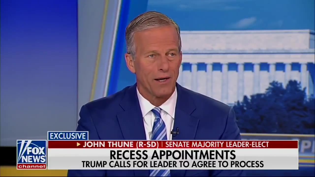 Senate Majority Leader John Thune says recess appointments may be used for Trump’s nominees if