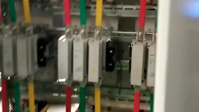 Power distribution cabinet of production line is being assembled