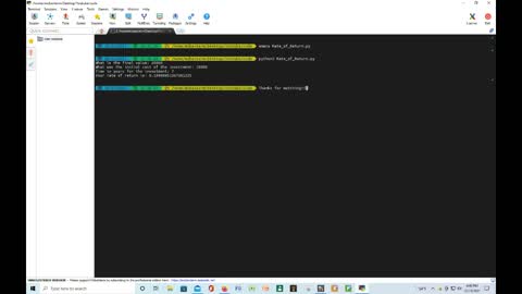 Annual Rate of return calculator using Python and Mobaxterm
