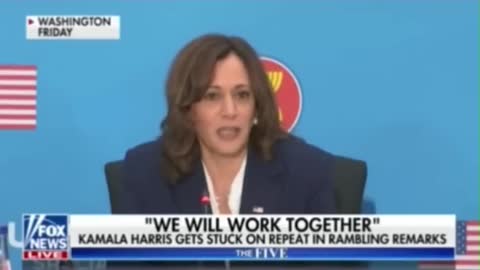 Kamala Harris blasted for saying ‘work together’ repeatedly in ‘word salad’ speech #shorts