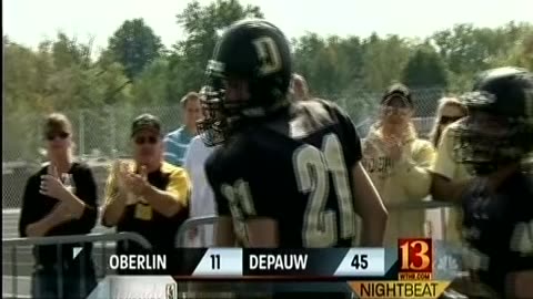 October 12, 2013 - DePauw Honors Former Coach Nick Mourouzis, Tops Oberlin