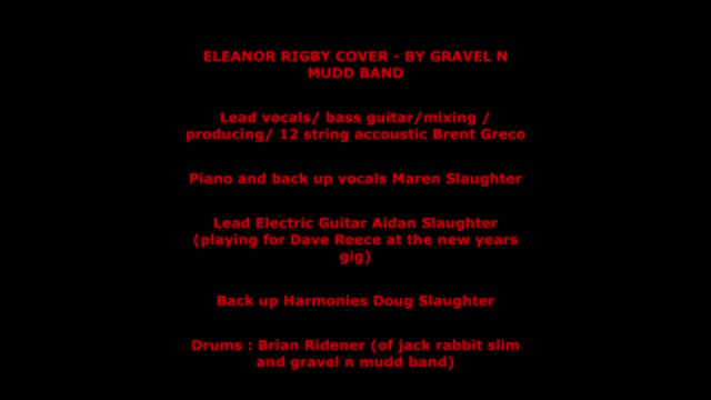 Eleanor Rigby COVER by the Gravel N Mudd Band