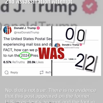 Fact Check: NO Evidence Trump Posted '0-2' On Truth Social After 2nd Assassination Attempt