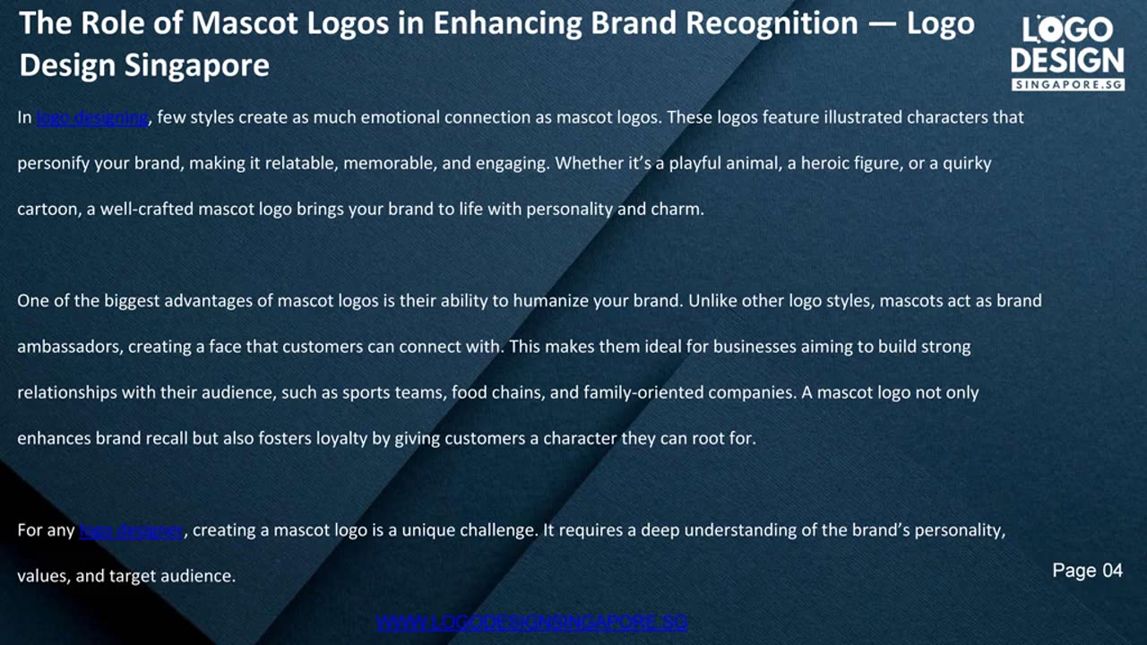 The Role of Mascot Logos in Enhancing Brand Recognition — Logo Design Singapore