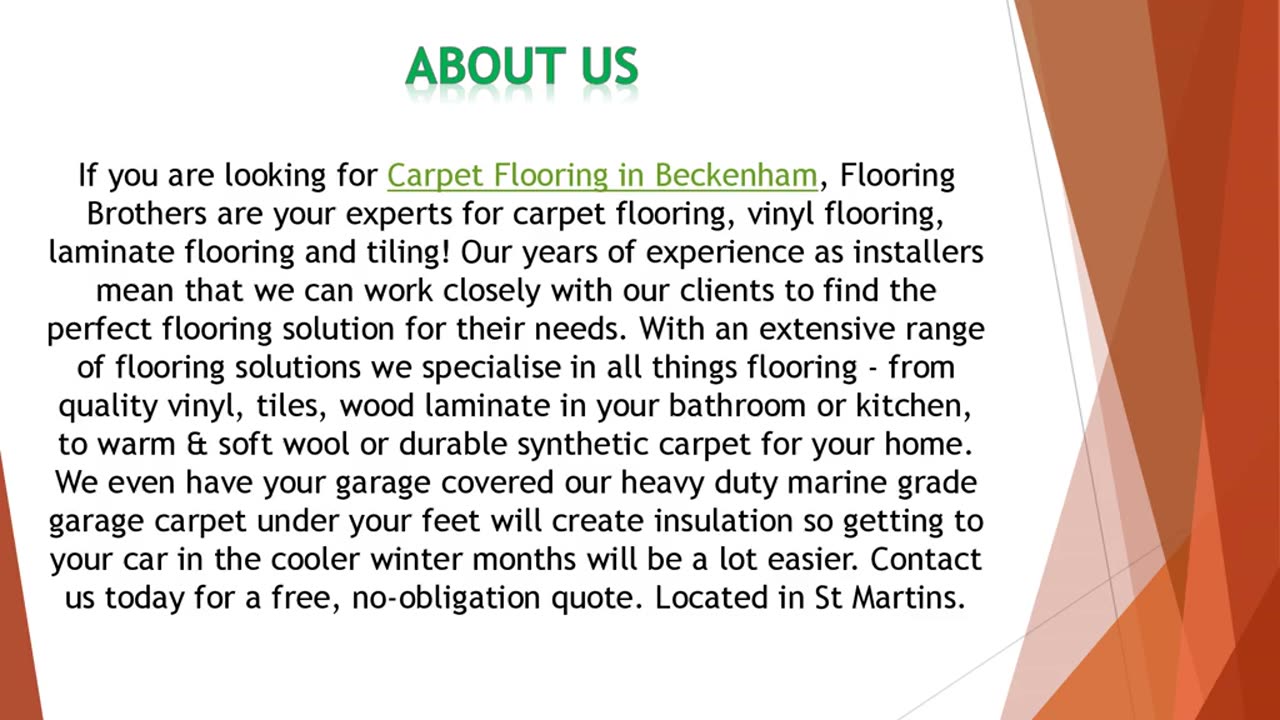 If you are looking for Carpet Flooring in Beckenham