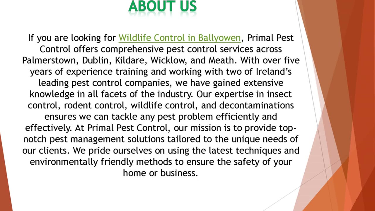 If you are looking for Wildlife Control in Ballyowen