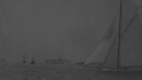 "Reliance" V.S. "Shamrock III" (1903 Original Black & White Film)