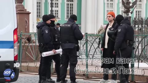 Meanwhile in Russia The same guy who stood with a poster "Let's live amicably!"