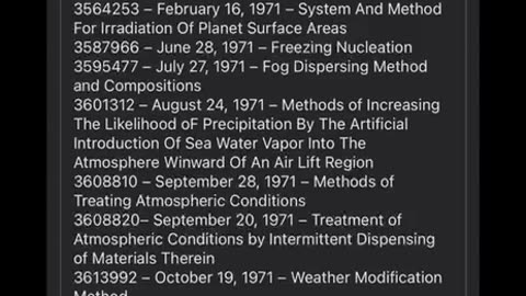 GEOENGINEERING PATENTS