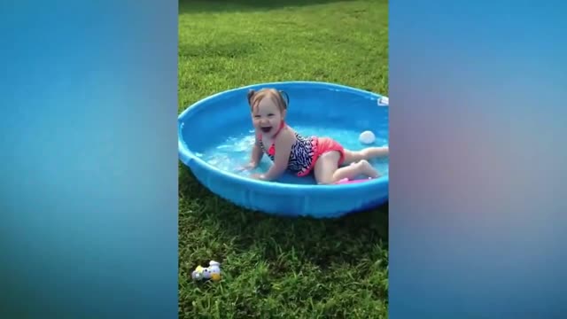 TRY NOT LAUGH - Babies Playing Water In The Pool