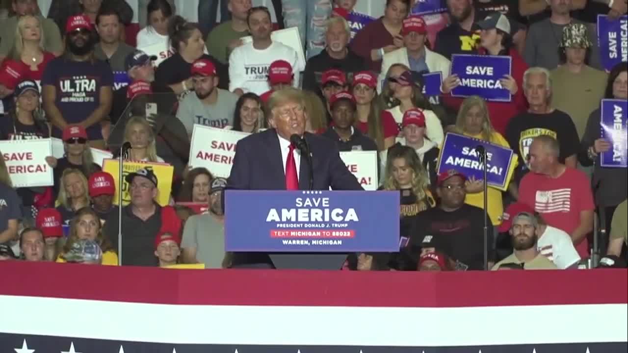 Former President Trump holds a 'Save America' rally with endorsed candidates in Warren, Michigan