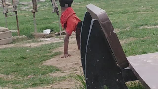 Little guy showing his telent